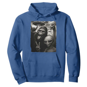 Bigfoot Alien Loch Ness Monster Hoodie Funny Cryptid UFO Selfie Sasquatch Rock On TS10 Royal Blue Print Your Wear