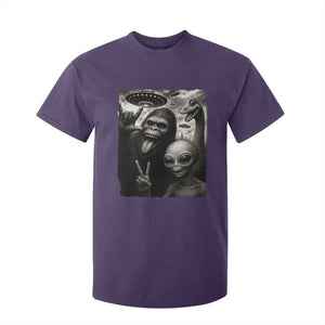 Bigfoot Alien Loch Ness Monster T Shirt For Kid Funny Cryptid UFO Selfie Sasquatch Rock On TS10 Purple Print Your Wear