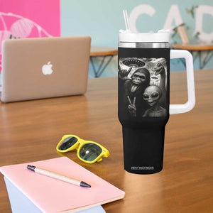 Bigfoot Alien Loch Ness Monster Tumbler With Handle Funny Cryptid UFO Selfie Sasquatch Rock On TS10 Print Your Wear