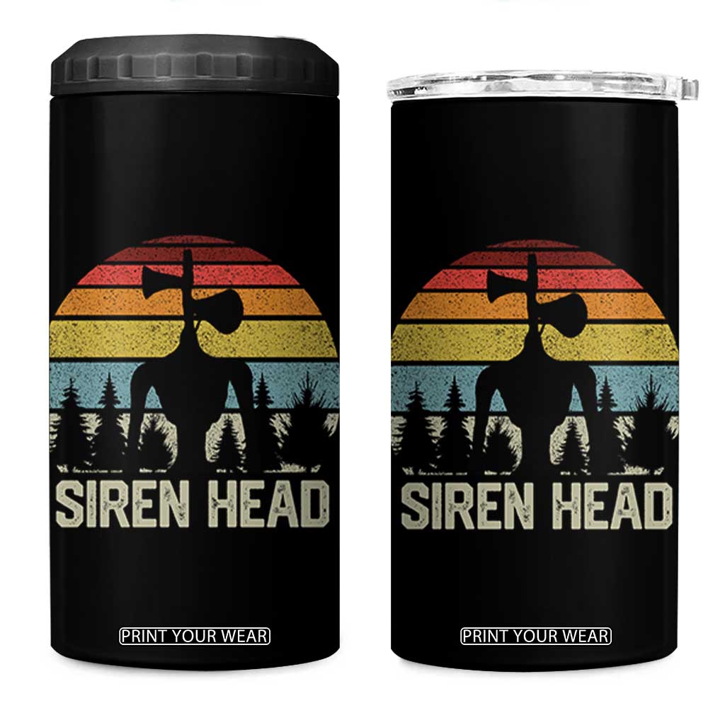 Siren Head 4 in 1 Can Cooler Tumbler Retro American Cryptid TS10 One Size: 16 oz Black Print Your Wear