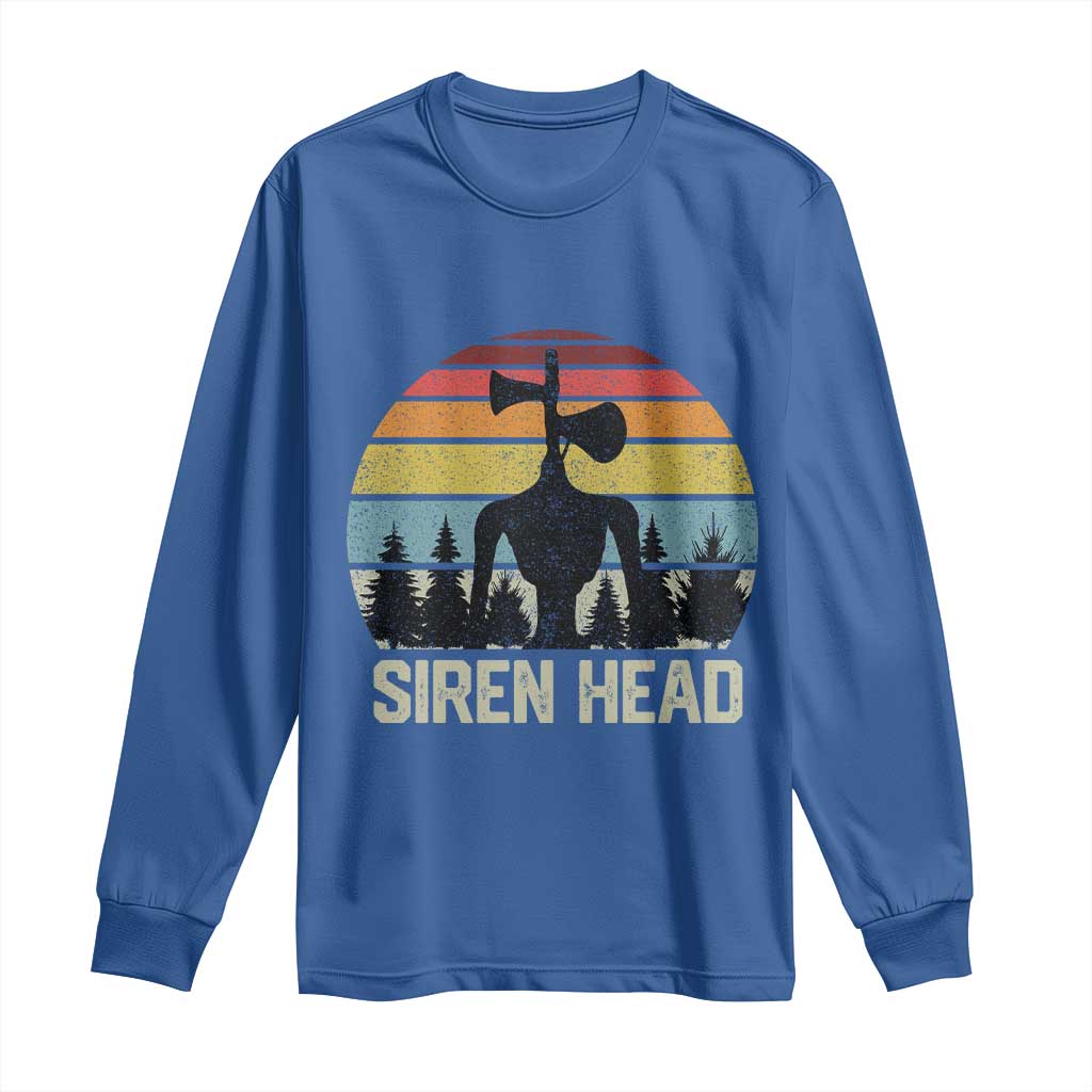 Siren Head Long Sleeve Shirt Retro American Cryptid TS10 Royal Blue Print Your Wear