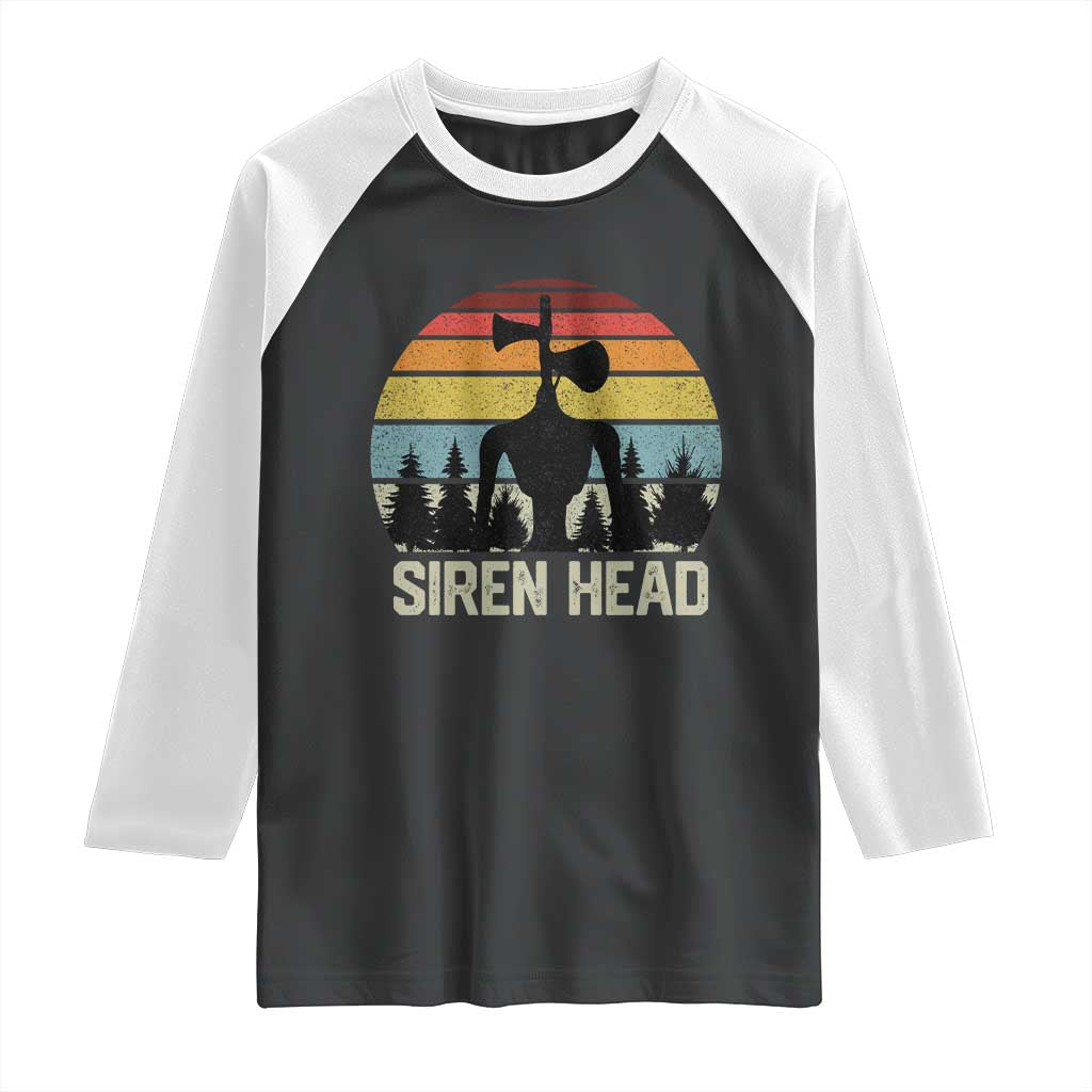 Siren Head Raglan Shirt Retro American Cryptid TS10 Black White Print Your Wear