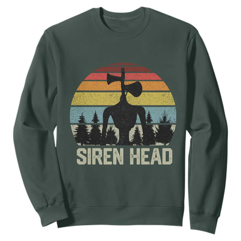 Siren Head Sweatshirt Retro American Cryptid TS10 Dark Forest Green Print Your Wear