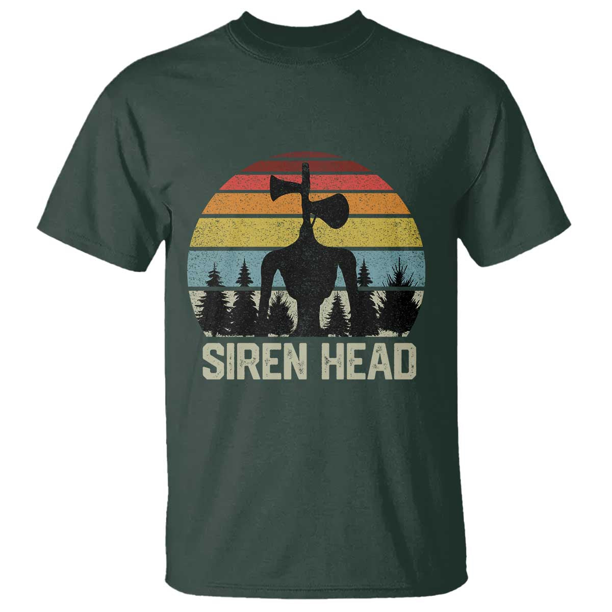 Siren Head T Shirt Retro American Cryptid TS10 Dark Forest Green Print Your Wear