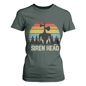 Siren Head T Shirt For Women Retro American Cryptid TS10 Dark Forest Green Print Your Wear