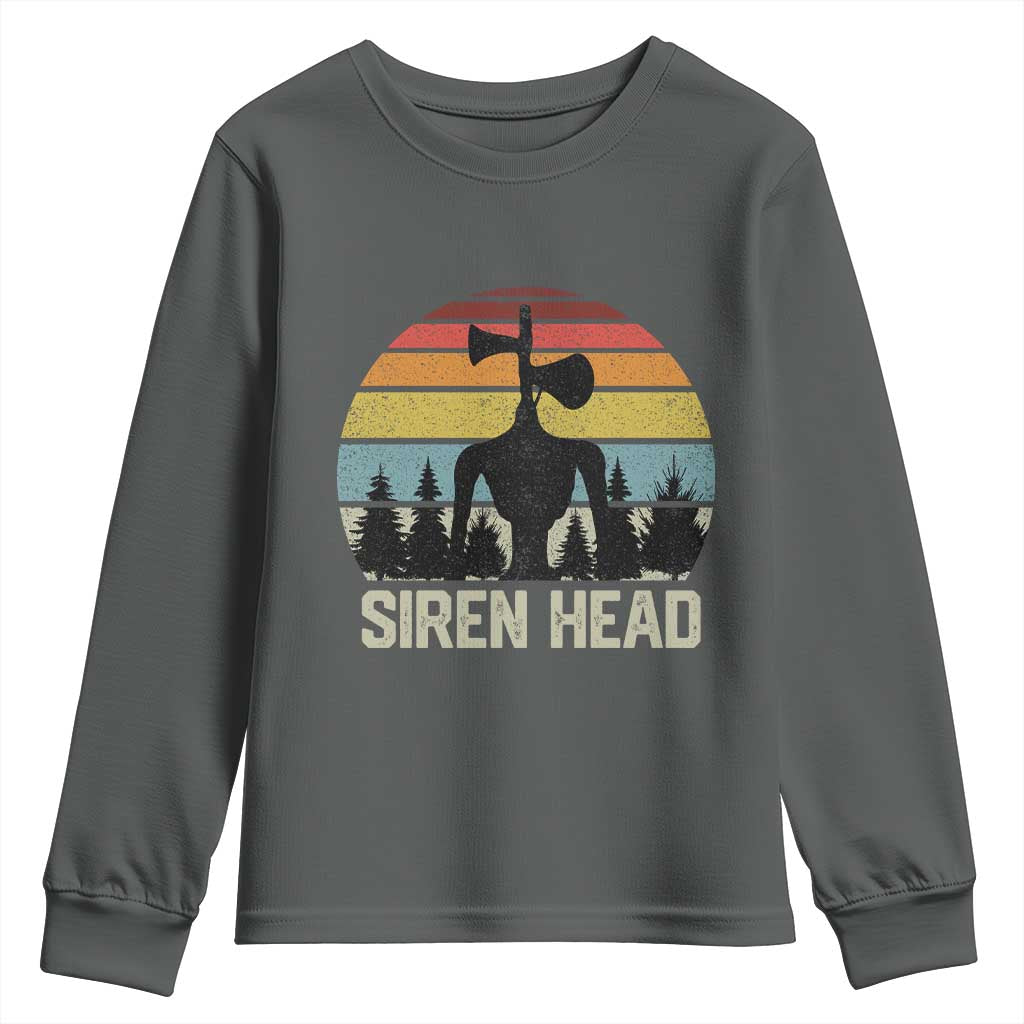 Siren Head Youth Sweatshirt Retro American Cryptid TS10 Dark Heather Print Your Wear