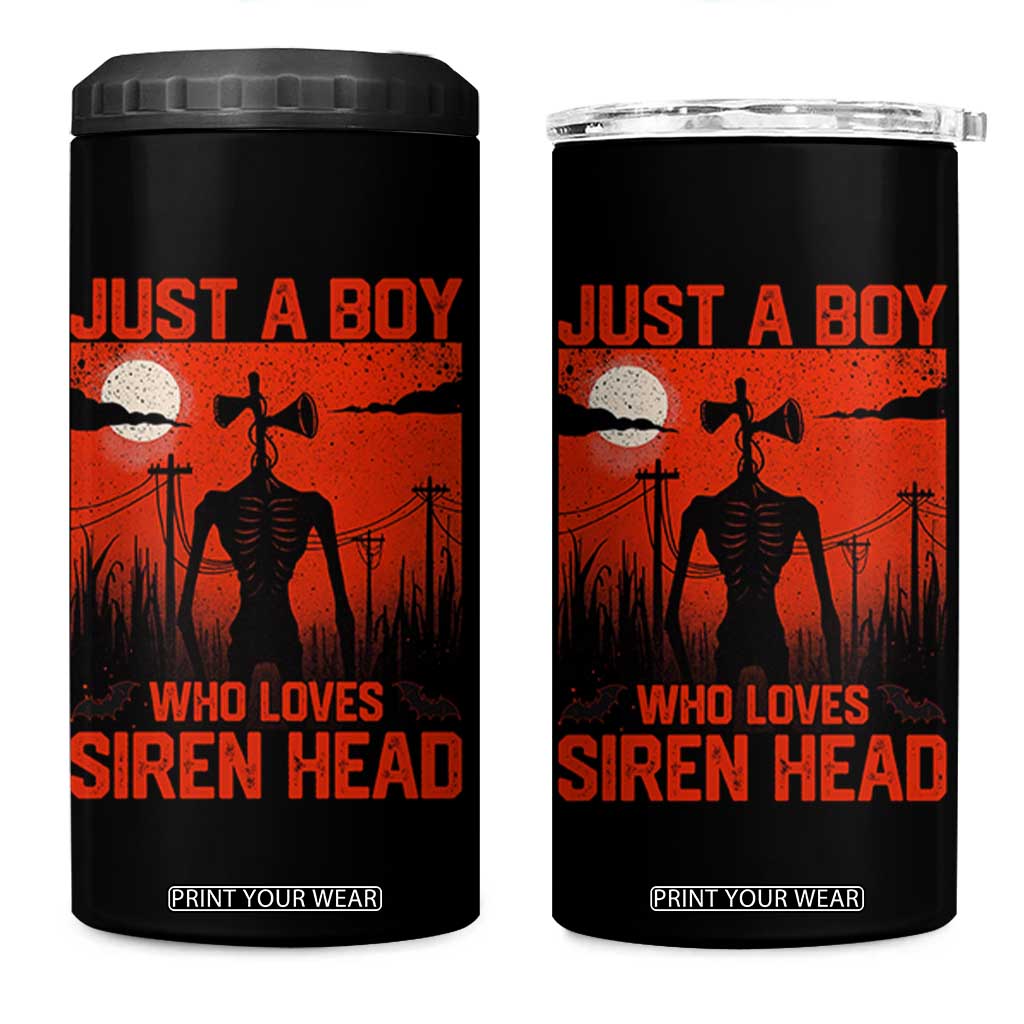 Siren Head 4 in 1 Can Cooler Tumbler American Cryptid Lovers Boy TS10 One Size: 16 oz Black Print Your Wear