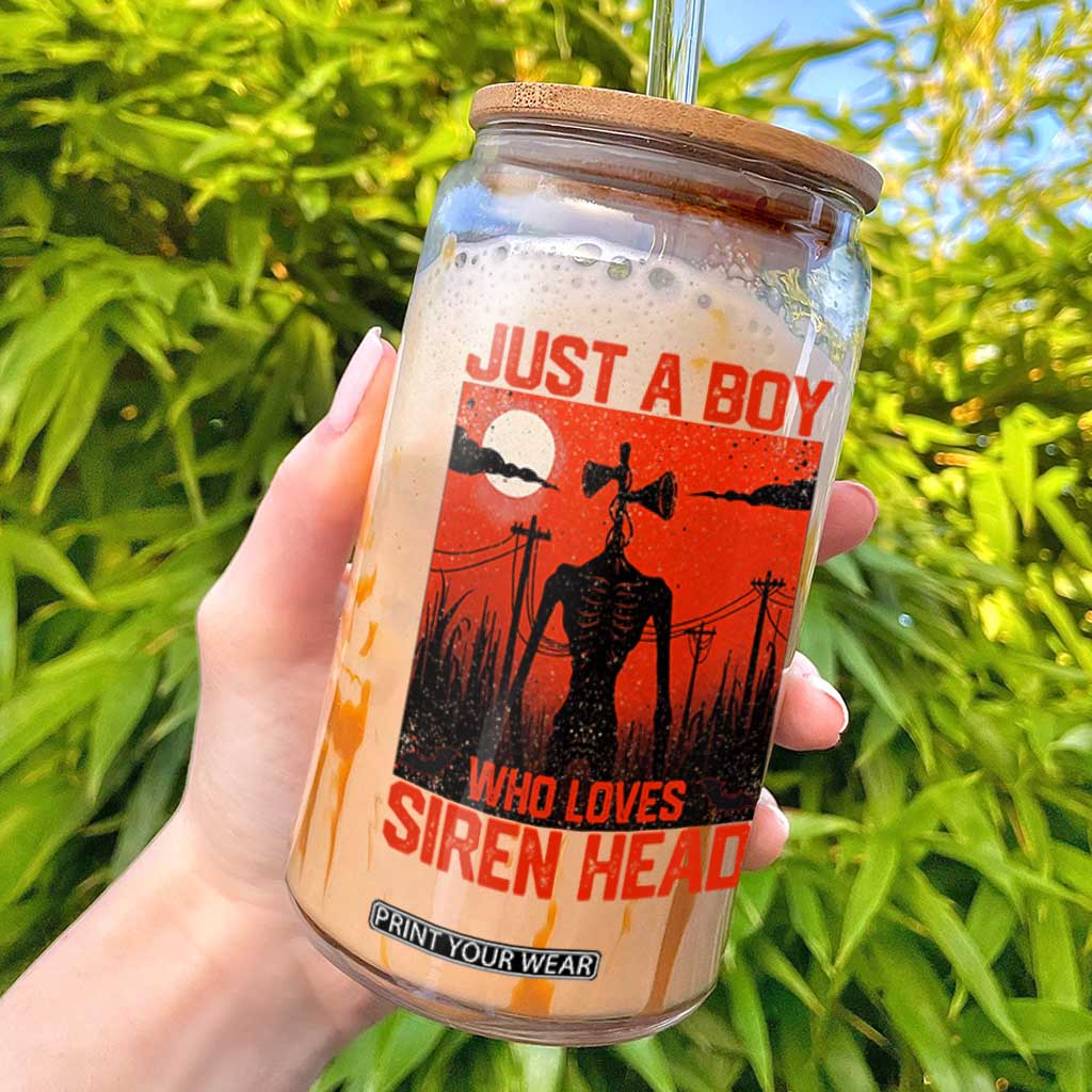 Siren Head Glass Can American Cryptid Lovers Boy TS10 Black Print Your Wear