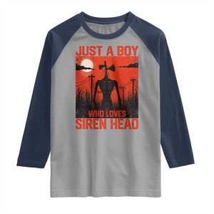 Siren Head Raglan Shirt American Cryptid Lovers Boy TS10 Sport Gray Navy Print Your Wear