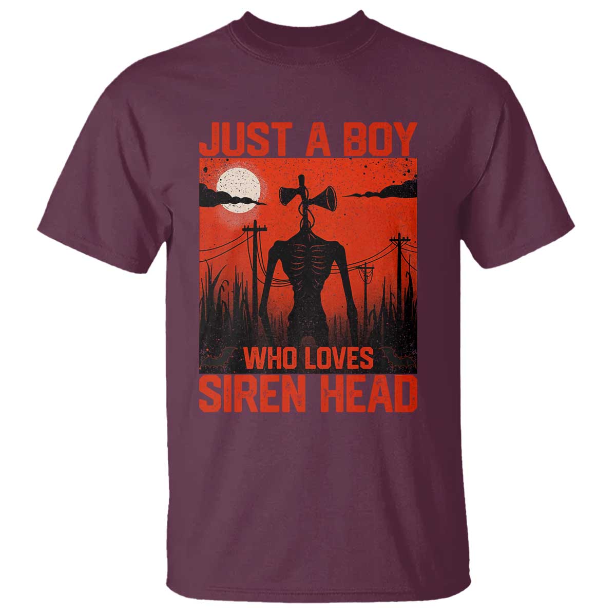 Siren Head T Shirt American Cryptid Lovers Boy TS10 Maroon Print Your Wear
