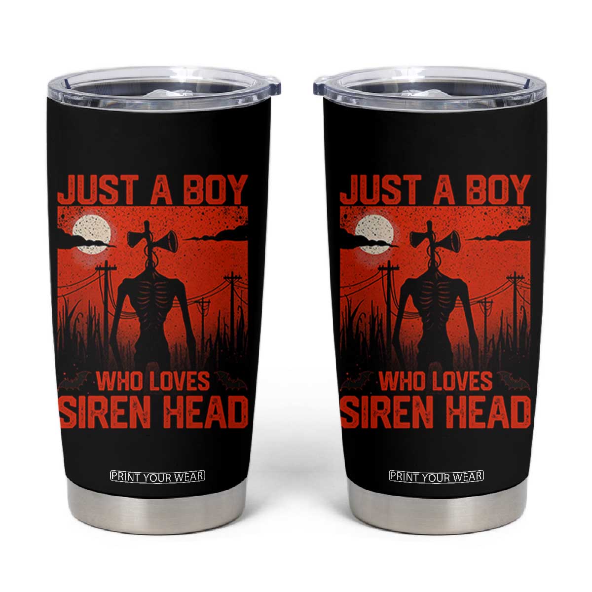 Siren Head Tumbler Cup American Cryptid Lovers Boy TS10 Black Print Your Wear