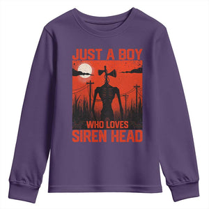 Siren Head Youth Sweatshirt American Cryptid Lovers Boy TS10 Purple Print Your Wear