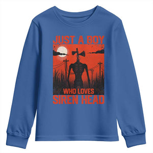Siren Head Youth Sweatshirt American Cryptid Lovers Boy TS10 Royal Blue Print Your Wear