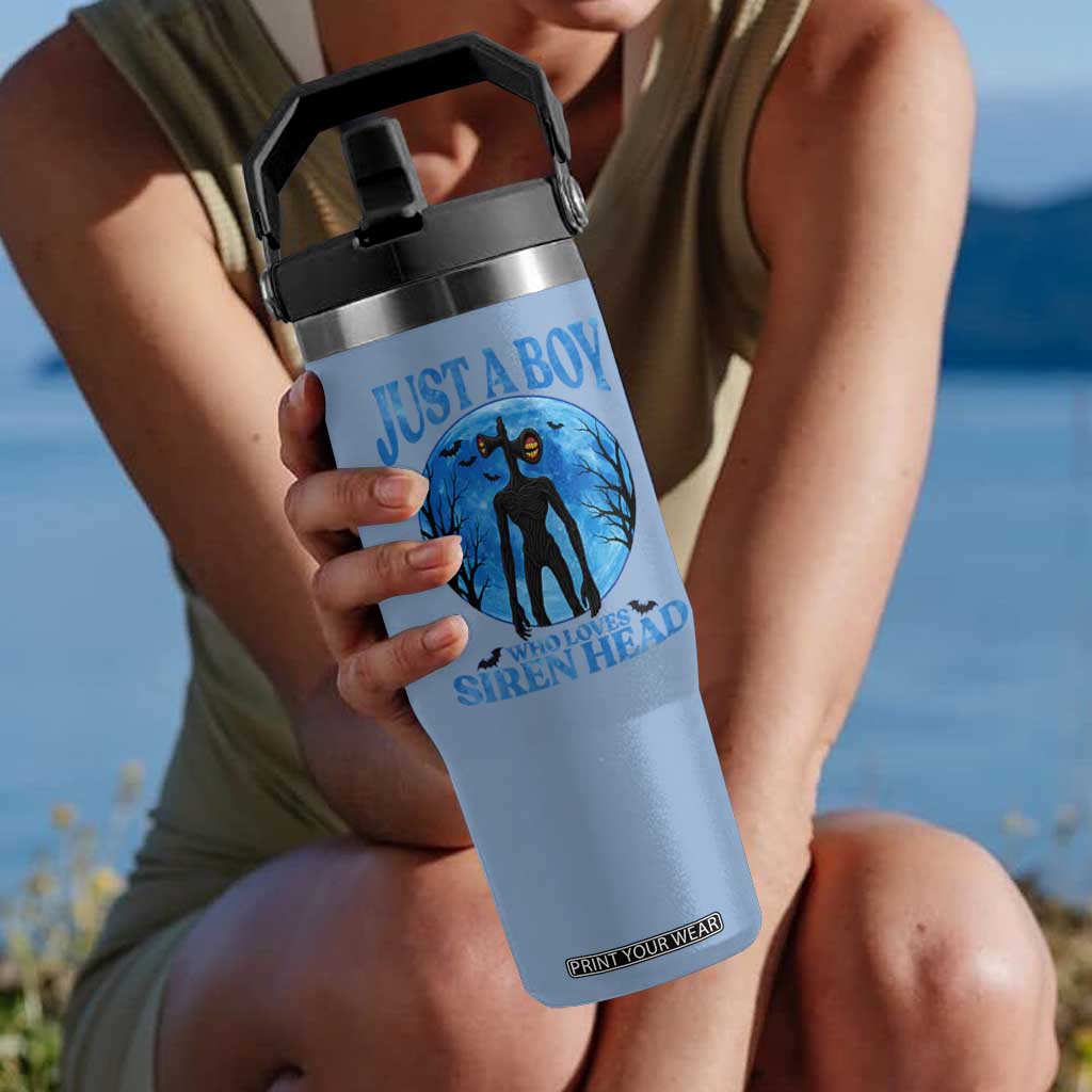 Siren Head Flip Straw Tumbler Supernatural American Cryptid Boys TS10 One Size: 30 oz Light Blue Print Your Wear