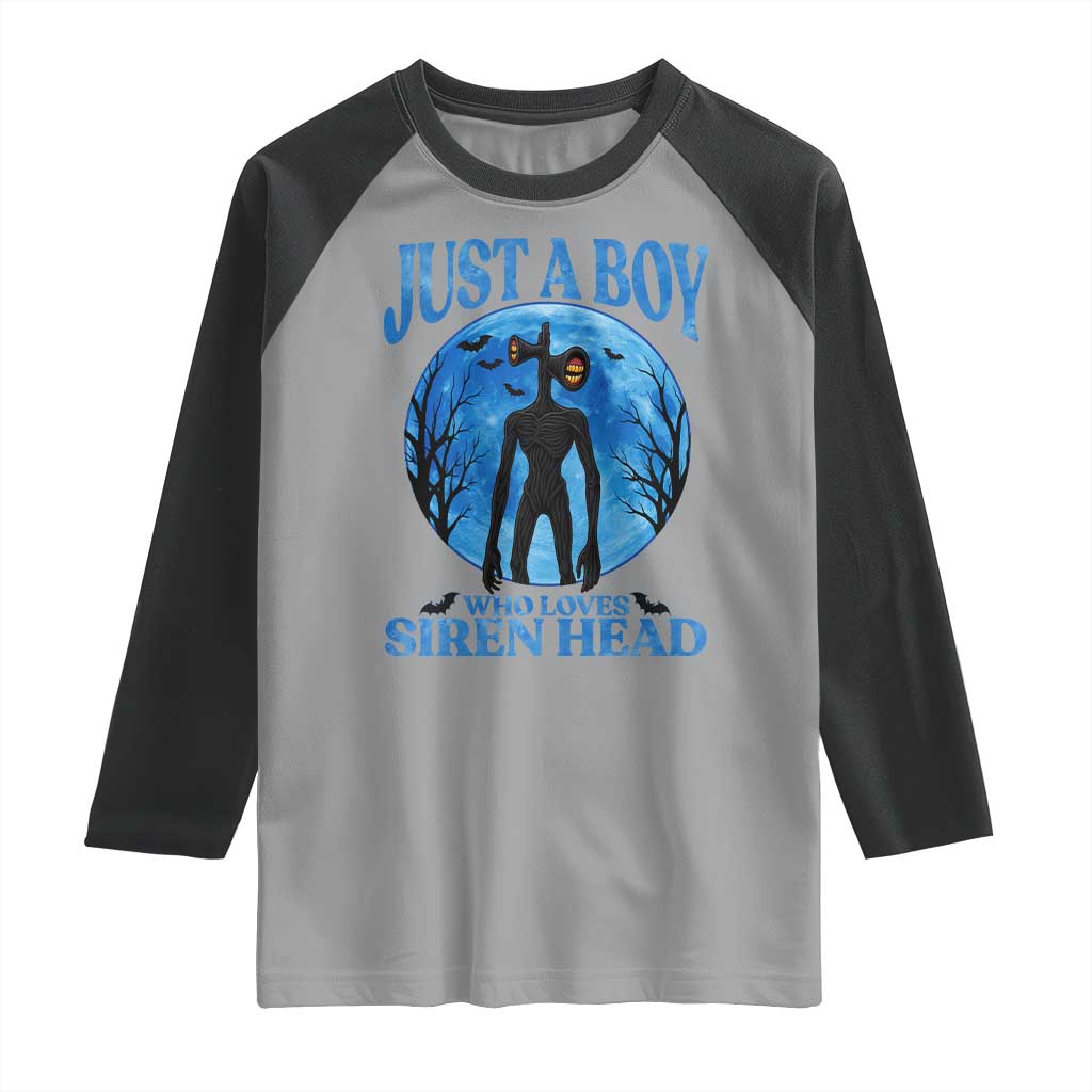 Siren Head Raglan Shirt Supernatural American Cryptid Boys TS10 Sport Gray Black Print Your Wear