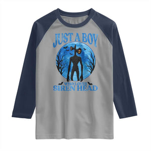 Siren Head Raglan Shirt Supernatural American Cryptid Boys TS10 Sport Gray Navy Print Your Wear