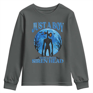 Siren Head Youth Sweatshirt Supernatural American Cryptid Boys TS10 Dark Heather Print Your Wear