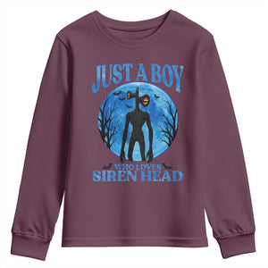 Siren Head Youth Sweatshirt Supernatural American Cryptid Boys TS10 Maroon Print Your Wear