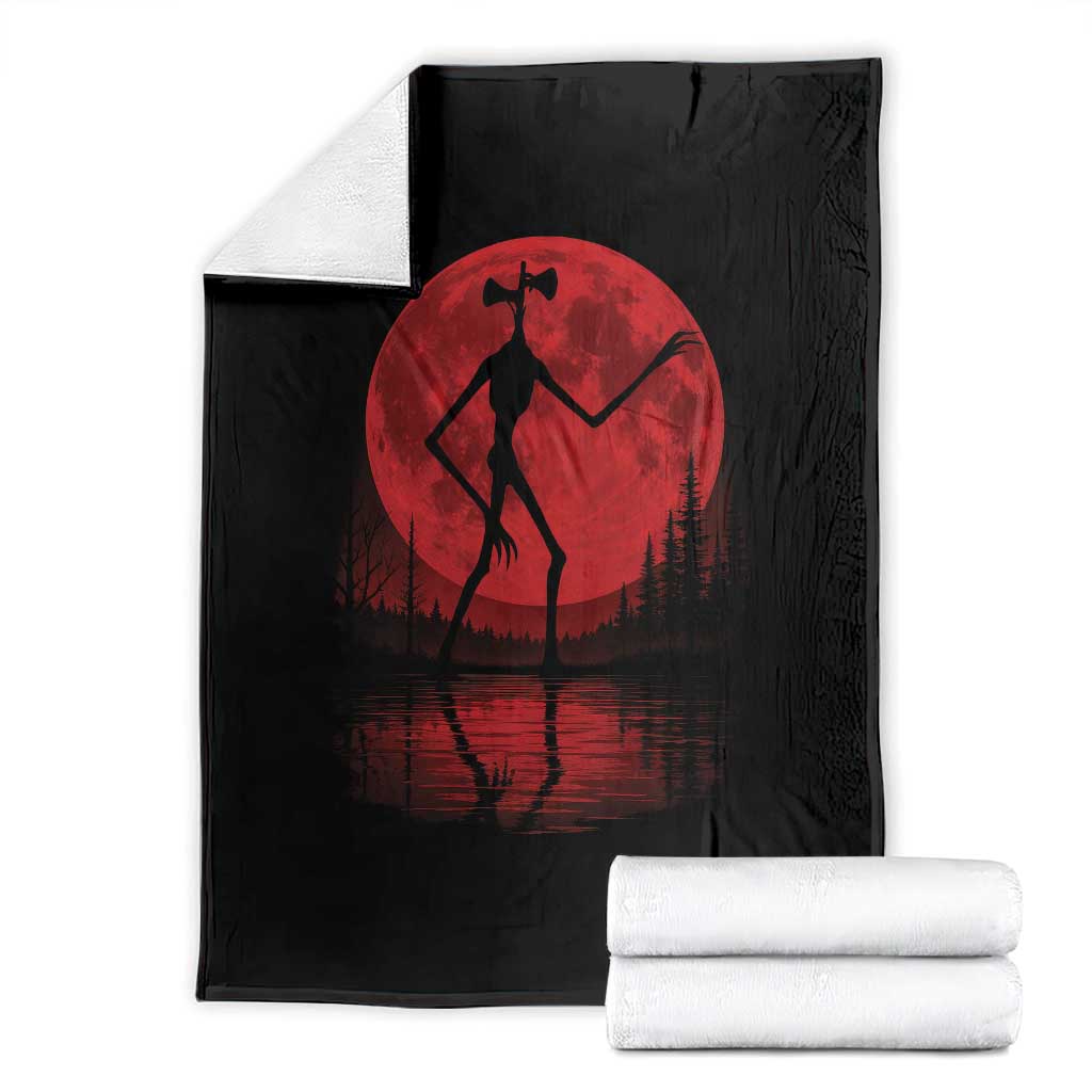 Siren Head Throw Blanket Supernatural American Cryptid Full Blood Moon Halloween TS10 Black Print Your Wear