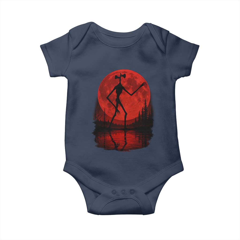 Siren Head Baby Onesie Supernatural American Cryptid Full Blood Moon Halloween TS10 Navy Print Your Wear