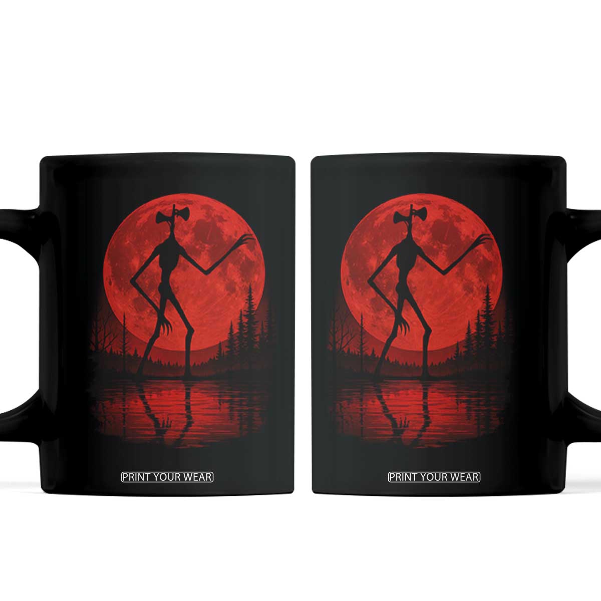 Siren Head Coffee Mug Supernatural American Cryptid Full Blood Moon Halloween TS10 Black Print Your Wear