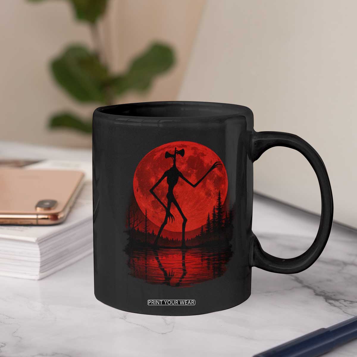 Siren Head Coffee Mug Supernatural American Cryptid Full Blood Moon Halloween TS10 Print Your Wear