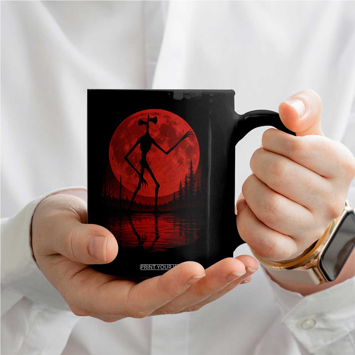 Siren Head Coffee Mug Supernatural American Cryptid Full Blood Moon Halloween TS10 Print Your Wear