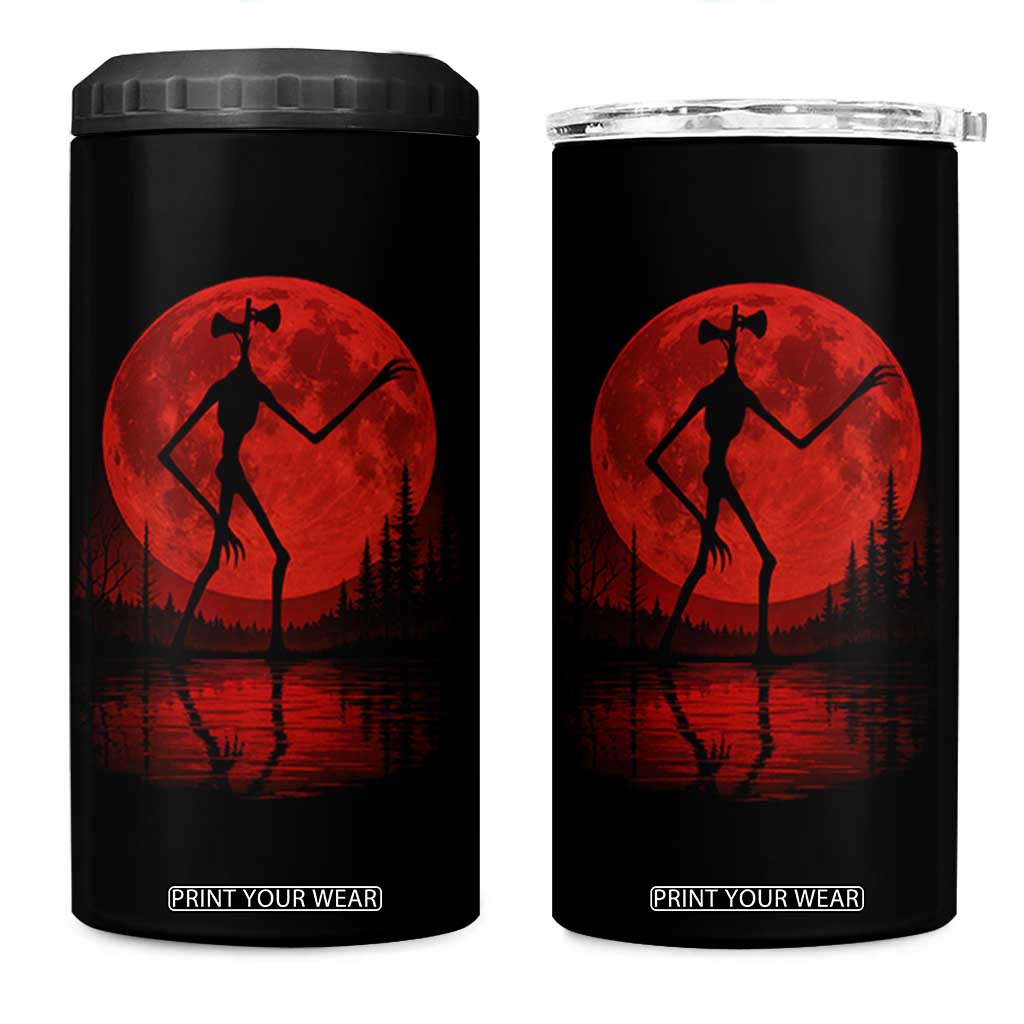 Siren Head 4 in 1 Can Cooler Tumbler Supernatural American Cryptid Full Blood Moon Halloween TS10 One Size: 16 oz Black Print Your Wear