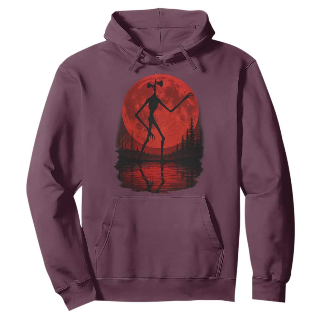 Siren Head Hoodie Supernatural American Cryptid Full Blood Moon Halloween TS10 Maroon Print Your Wear