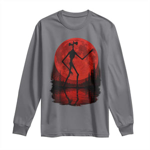 Siren Head Long Sleeve Shirt Supernatural American Cryptid Full Blood Moon Halloween TS10 Charcoal Print Your Wear