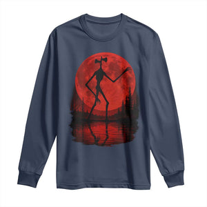 Siren Head Long Sleeve Shirt Supernatural American Cryptid Full Blood Moon Halloween TS10 Navy Print Your Wear