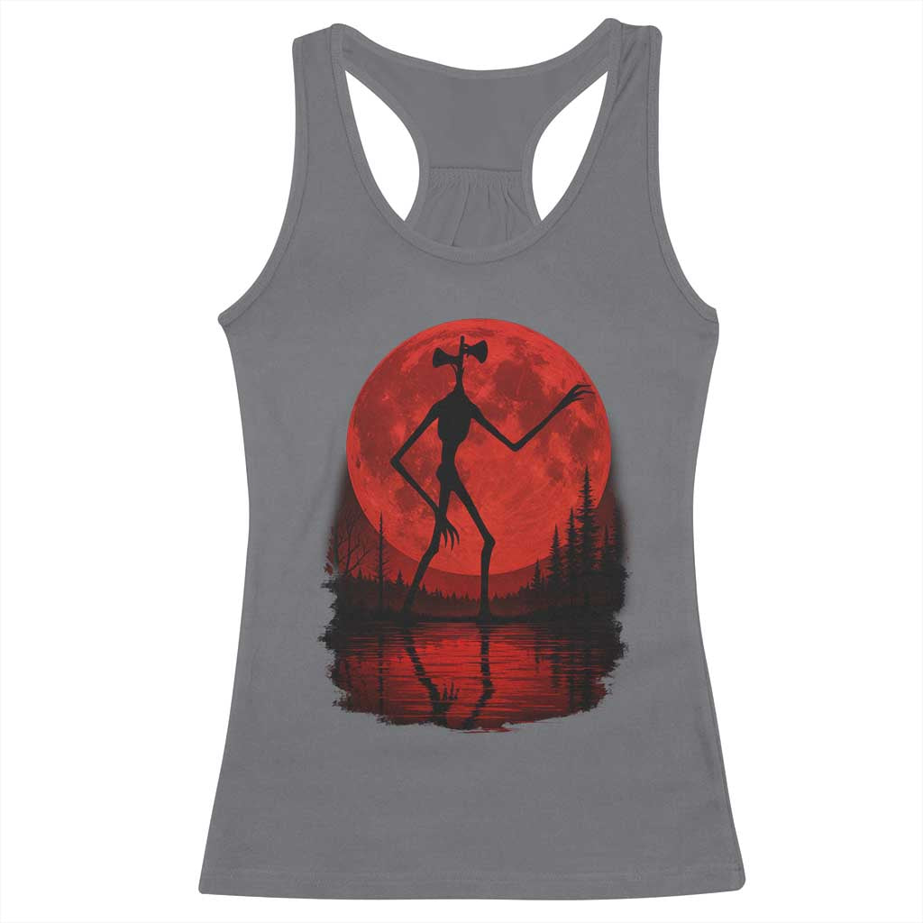 Siren Head Racerback Tank Top Supernatural American Cryptid Full Blood Moon Halloween TS10 Charcoal Print Your Wear