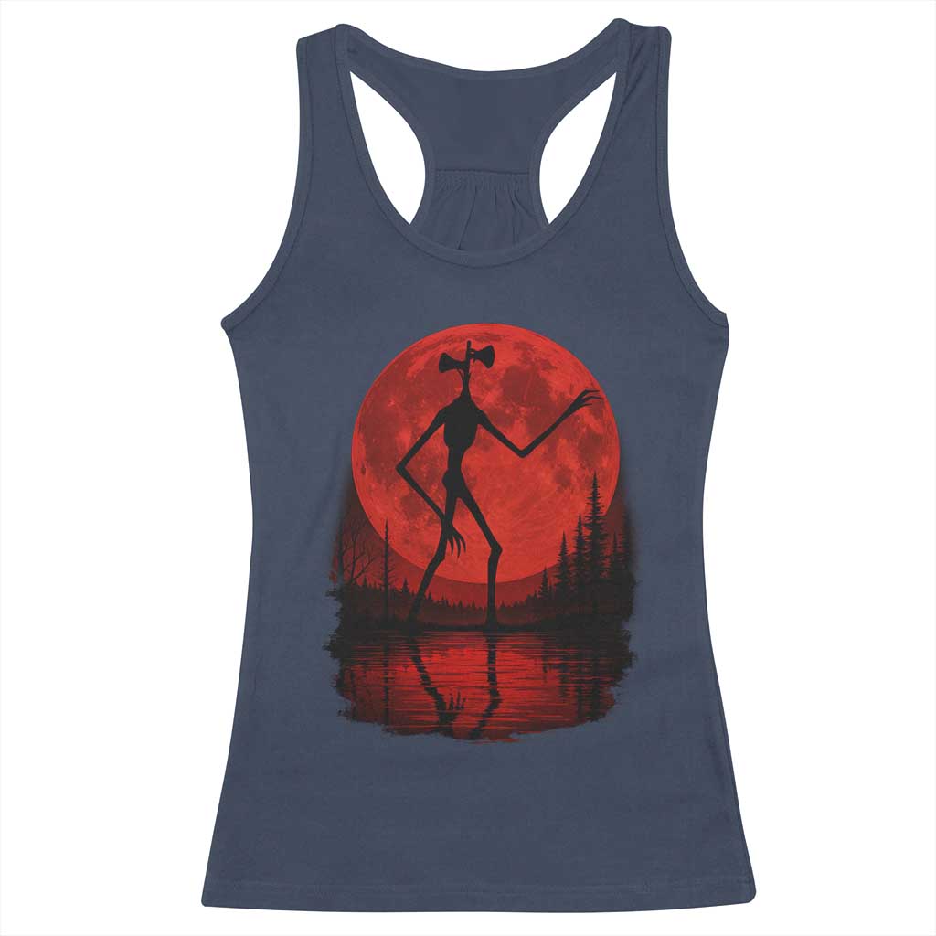 Siren Head Racerback Tank Top Supernatural American Cryptid Full Blood Moon Halloween TS10 Navy Print Your Wear
