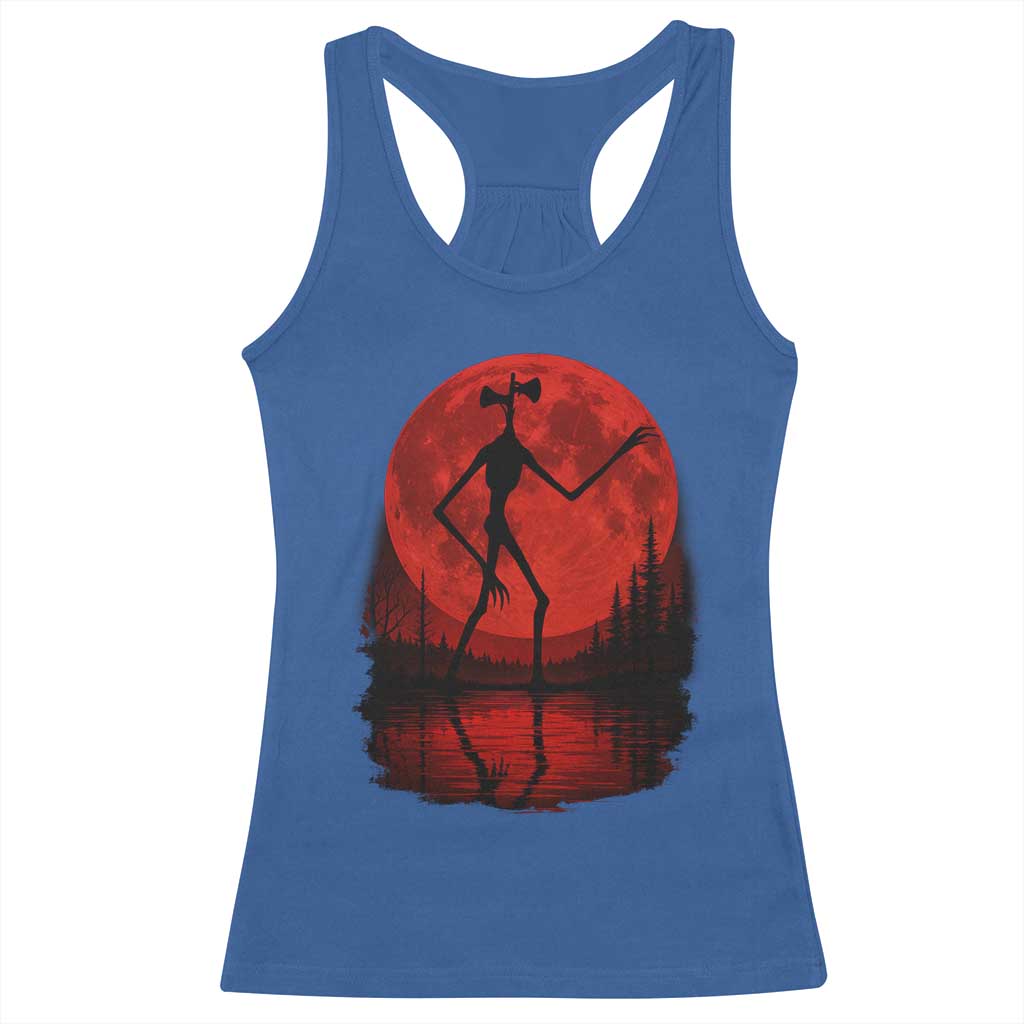 Siren Head Racerback Tank Top Supernatural American Cryptid Full Blood Moon Halloween TS10 Royal Blue Print Your Wear