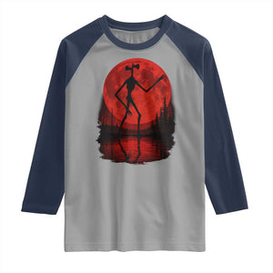 Siren Head Raglan Shirt Supernatural American Cryptid Full Blood Moon Halloween TS10 Sport Gray Navy Print Your Wear