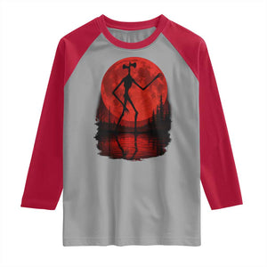 Siren Head Raglan Shirt Supernatural American Cryptid Full Blood Moon Halloween TS10 Sport Gray Red Print Your Wear
