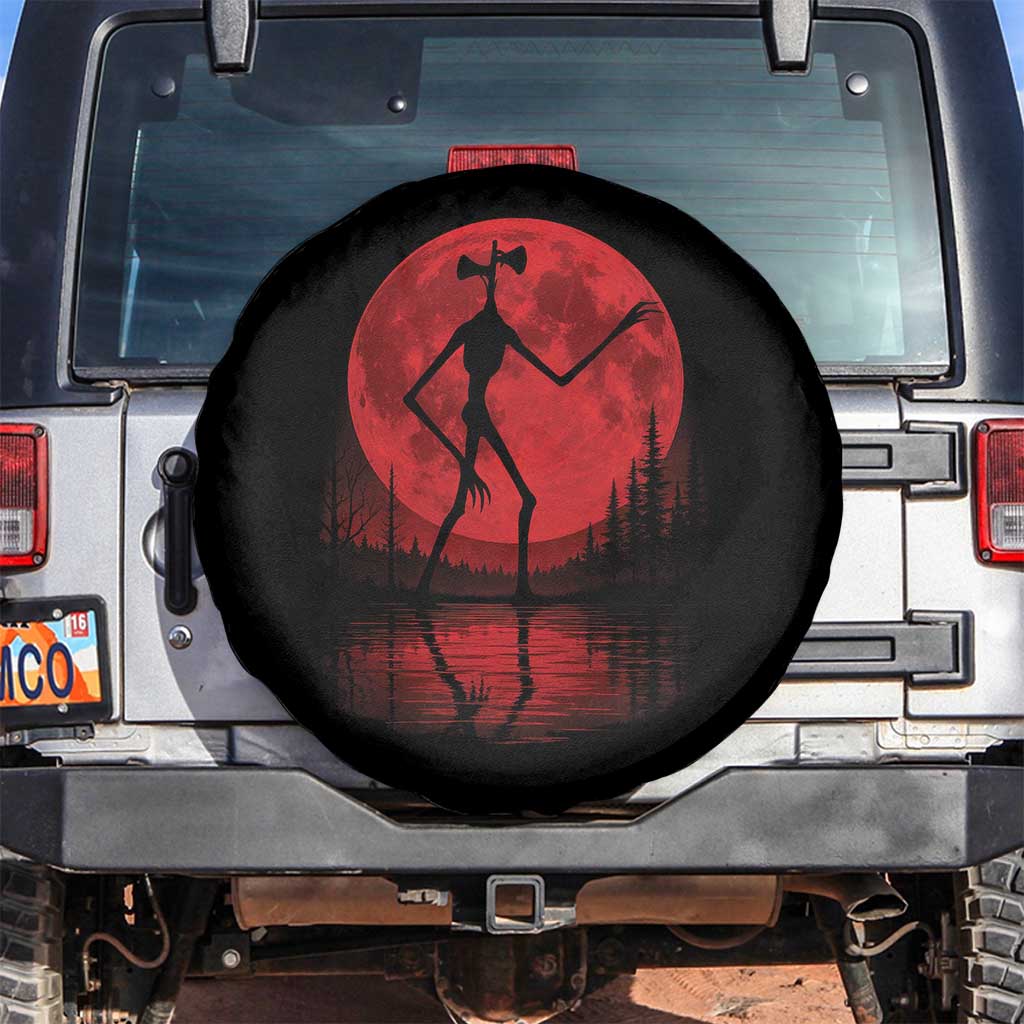 Siren Head Spare Tire Cover Supernatural American Cryptid Full Blood Moon Halloween TS10 No hole Black Print Your Wear