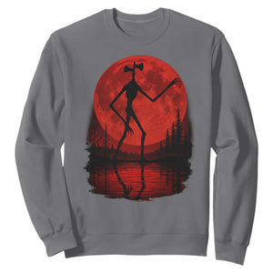 Siren Head Sweatshirt Supernatural American Cryptid Full Blood Moon Halloween TS10 Charcoal Print Your Wear