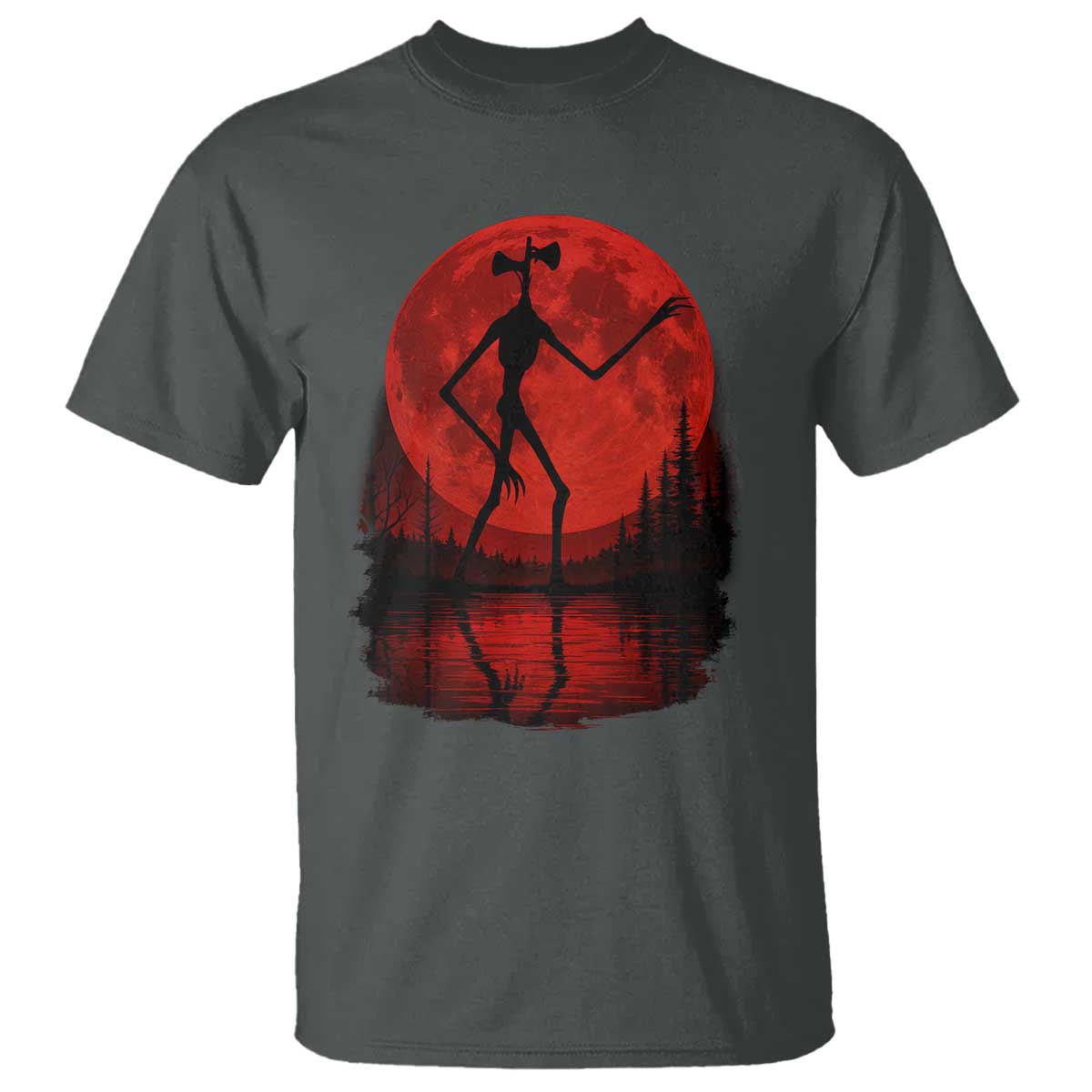 Siren Head T Shirt Supernatural American Cryptid Full Blood Moon Halloween TS10 Dark Heather Print Your Wear