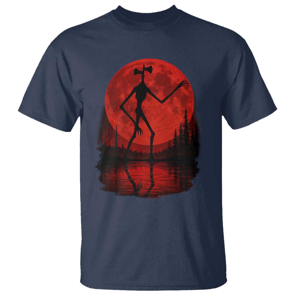 Siren Head T Shirt Supernatural American Cryptid Full Blood Moon Halloween TS10 Navy Print Your Wear