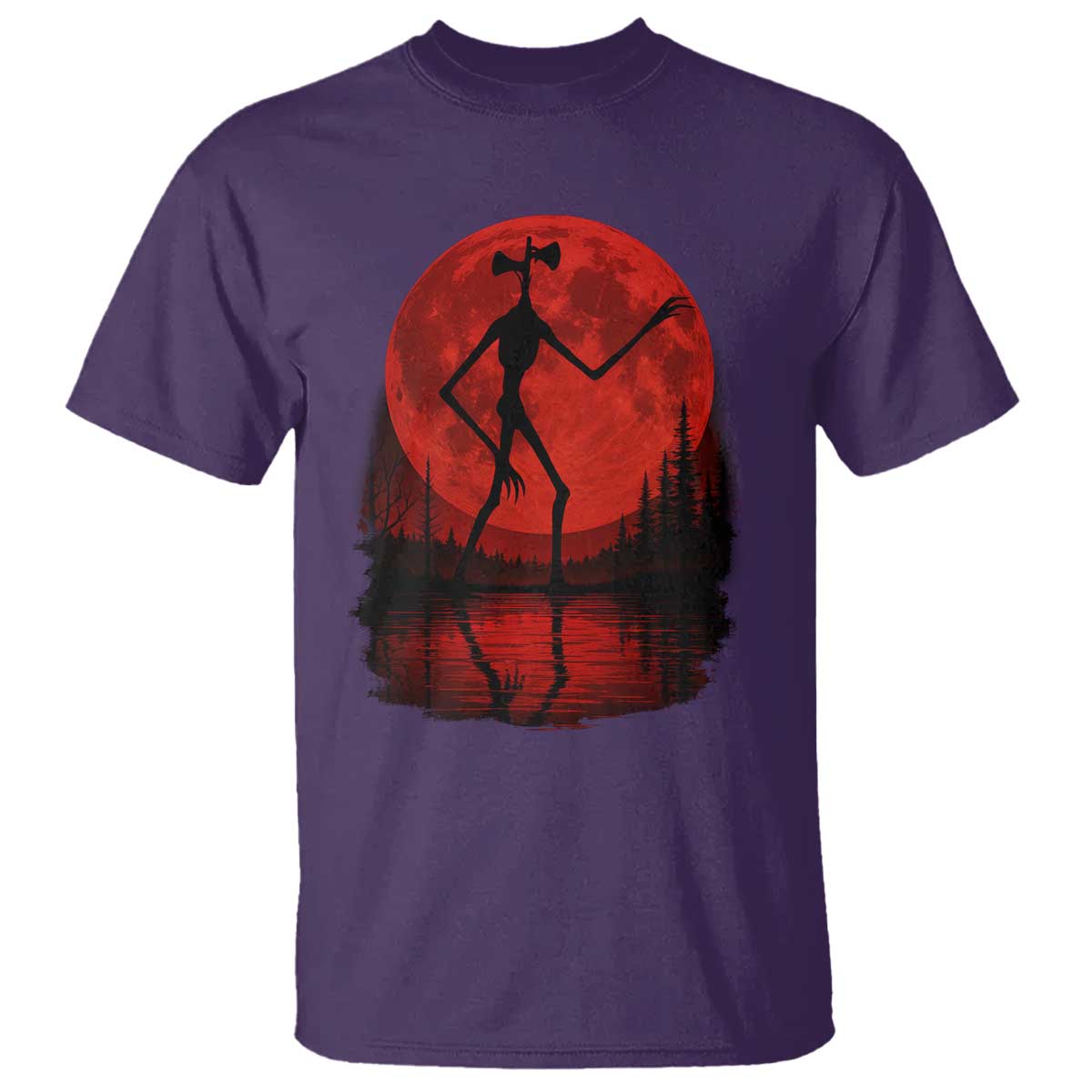 Siren Head T Shirt Supernatural American Cryptid Full Blood Moon Halloween TS10 Purple Print Your Wear