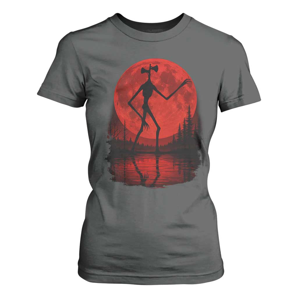 Siren Head T Shirt For Women Supernatural American Cryptid Full Blood Moon Halloween TS10 Dark Heather Print Your Wear