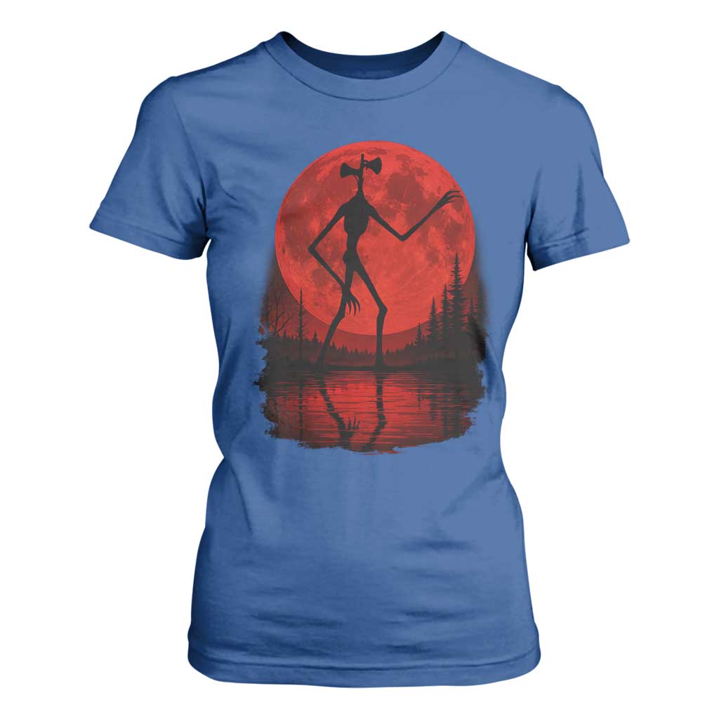 Siren Head T Shirt For Women Supernatural American Cryptid Full Blood Moon Halloween TS10 Royal Blue Print Your Wear