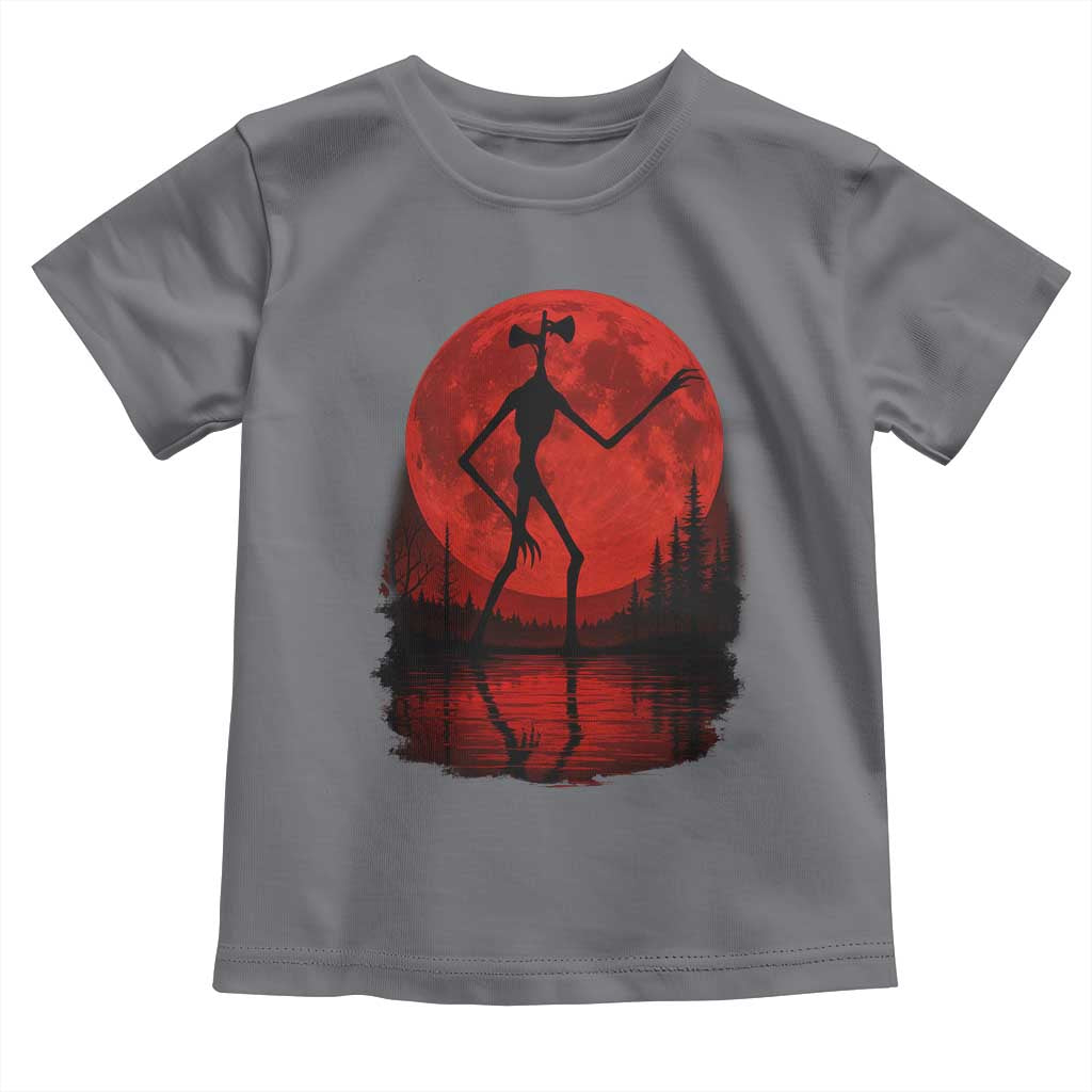 Siren Head Toddler T Shirt Supernatural American Cryptid Full Blood Moon Halloween TS10 Charcoal Print Your Wear