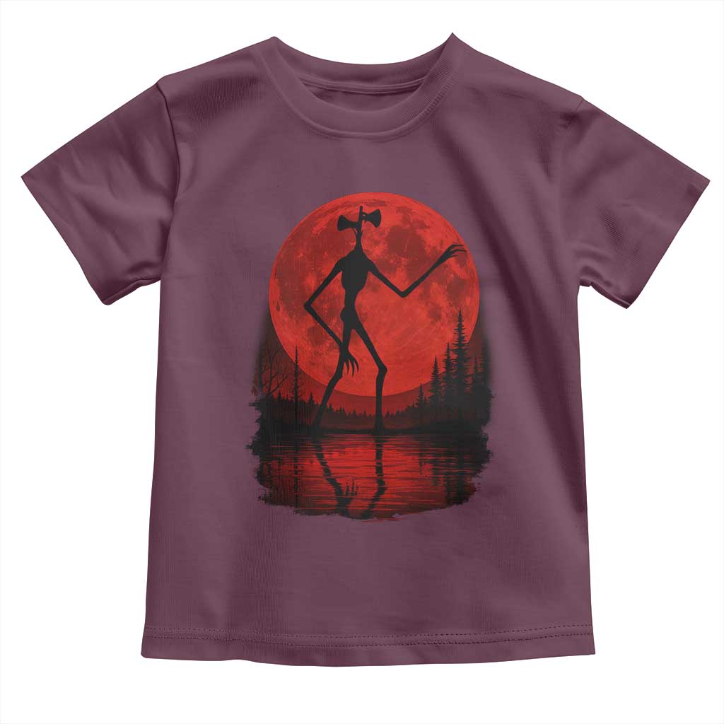Siren Head Toddler T Shirt Supernatural American Cryptid Full Blood Moon Halloween TS10 Maroon Print Your Wear