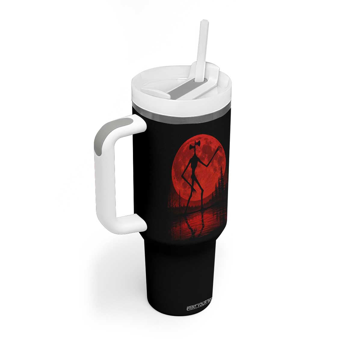 Siren Head Tumbler With Handle Supernatural American Cryptid Full Blood Moon Halloween TS10 Print Your Wear