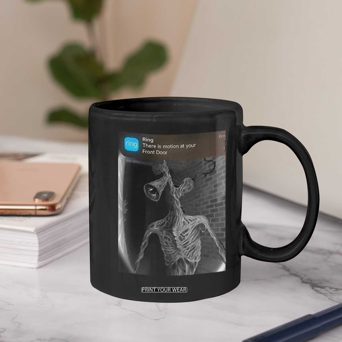 Funny Siren Head Coffee Mug Ring with Motion Meme TS10 Print Your Wear