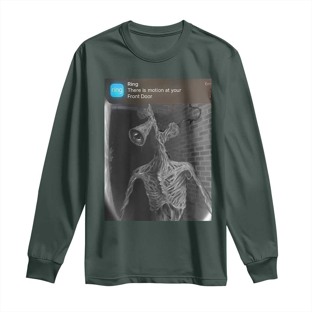 Funny Siren Head Long Sleeve Shirt Ring with Motion Meme TS10 Dark Forest Green Print Your Wear