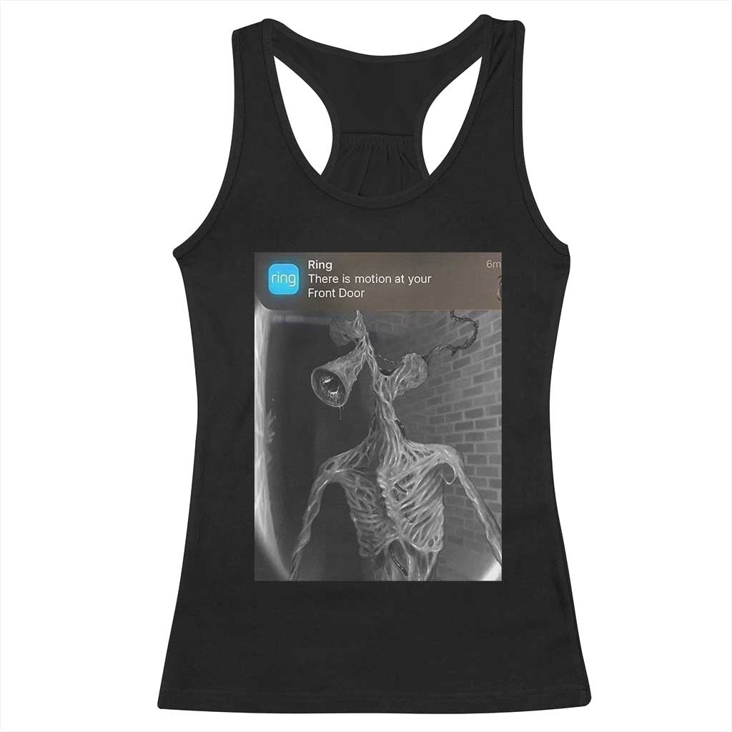 Funny Siren Head Racerback Tank Top Ring with Motion Meme TS10 Black Print Your Wear