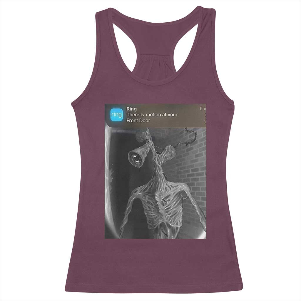 Funny Siren Head Racerback Tank Top Ring with Motion Meme TS10 Maroon Print Your Wear